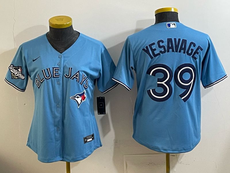Women 2025 Nike Toronto Blue Jays #39 Yesavage Light Blue Game MLB Jersey 03